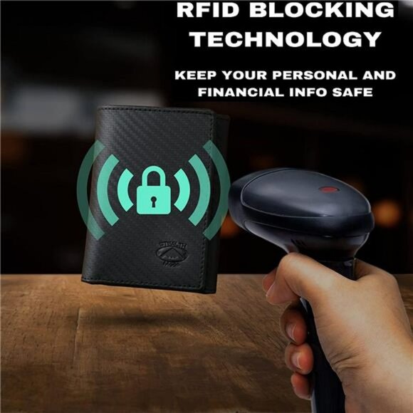 Stealth Mode Trifold Leather Wallet for Men with RFID Blocking - Picture 3 of 6